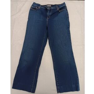 Levis Womens Straight Leg Jeans Dark Wash Blue Denim Mid Rise Size 32x28